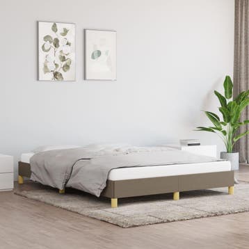 vidaXL Bedframe zonder matras stof taupe 160x200 cm, Verzenden, 200 cm, Stof, 160 cm
