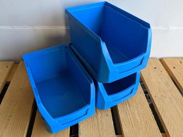 Nieuwe magazijnbakken 23 x 15 x 12,5 cm . Palletvoordeel, Nieuw
