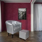 Fauteuil met armleuning - Relaxstoel - Met Hocker - Zilver -, Verzenden, Zo goed als nieuw