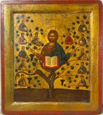 Icoon - Christus Weinstock - Hout - 26 × 29 cm