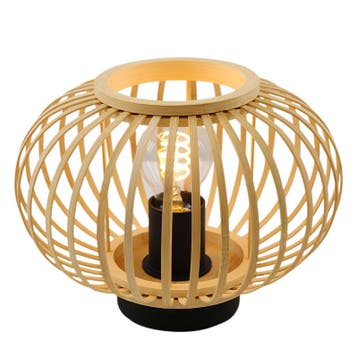 Bamboe tafellamp bruin, Lieve, met schakelaar, Huis en Inrichting, Lampen | Tafellampen, Ophalen of Verzenden, Nieuw, Metaal