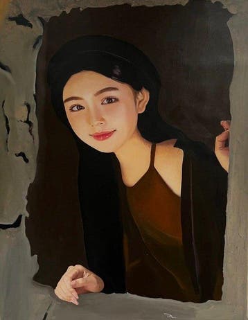 TA Duy Tung - Regard au-delà du mur 120 80 cm