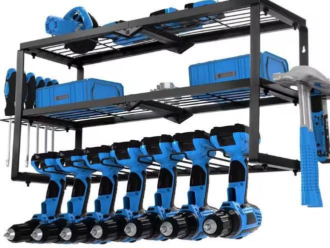 Gereedschapsrek Wandmontage Industrieel Staal met Planken, Doe-het-zelf en Verbouw, Gereedschapskisten, Nieuw, Verzenden
