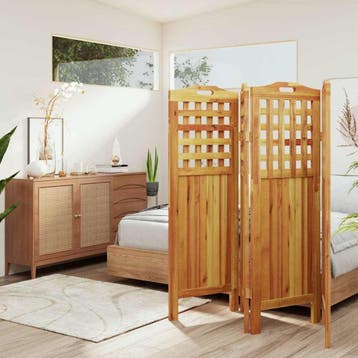 vidaXL Kamerscherm met 4 panelen 162x2x115 cm massief, Verzenden, Nieuw