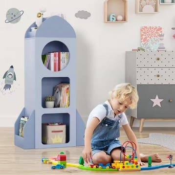 Raket Kinderboekenplank 3-Laags Boekenkast en Opbergkast kid, Verzenden, Nieuw