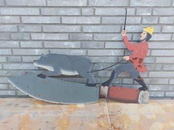 Wanddecoratie - Europa - metalen wandplaat kermis, Antiek en Kunst