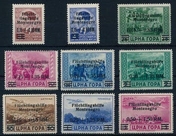 De Duitse bezetting van Montenegro 1944 - Luchtpostzegels, Gestempeld