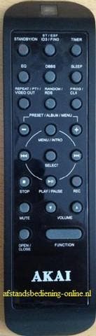 Afstandsbediening Akai amp44g, Ophalen of Verzenden, Nieuw, Origineel