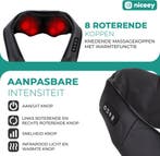 2dekans | Niceey Shiatsu Massagekussen - Met Rugband -, Sport en Fitness, Massageproducten, Ophalen of Verzenden, Zo goed als nieuw