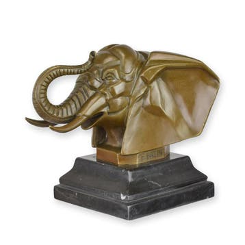 A BRONZE SCULPTURE OF AN ART DECO ELEPHANT HEAD (Interieur), Verzenden, Nieuw