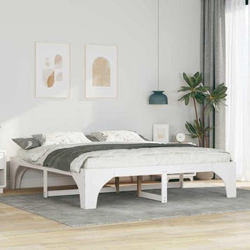 vidaXL Bedframe Wit 180 x 200 cm Massief grenenhout, Huis en Inrichting, Slaapkamer | Bedden, Verzenden, Nieuw, Wit, Hout