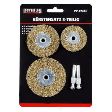 Set van 3 staalborstels: 50 / 63 en 75 mm op 6 mm stift met, Ophalen of Verzenden, Nieuw