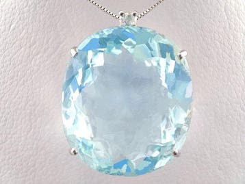 Zonder minimumprijs - Ketting met hanger - 18 karaat Witgoud, Sieraden, Tassen en Uiterlijk