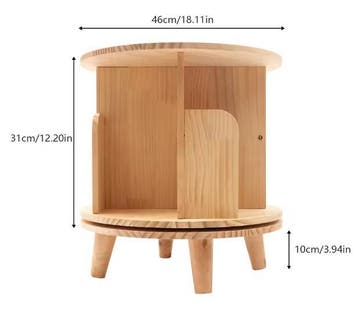 Roterende Houten Boekenplank – 360° Vrijstaand, Huis en Inrichting, Kasten | Boekenkasten, Verzenden, Nieuw
