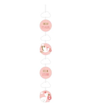 Hang decoratie its a girl ooievaar, Verzenden, Nieuw, Feestartikel