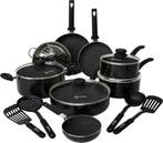 2dekans | COOCK 19-Delige Pannenset Inductie - Zwart -, Ophalen of Verzenden, Zo goed als nieuw