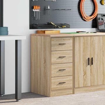 vidaXL Garagekast 40x51x85 cm massief grenenhout sonoma, Verzenden, Nieuw