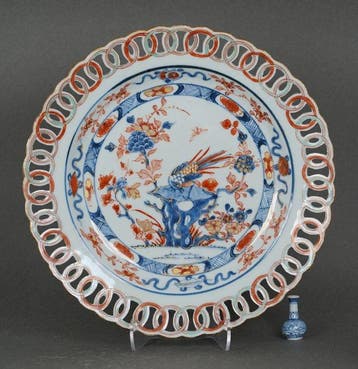 Kangxi (1662-1722) - Bord - Pheasant on Table Rock Amidst