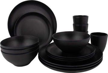 Bo-Camp - Industrial - Servies - Orville - 16 Stuks - Zwart, Verzenden, Nieuw