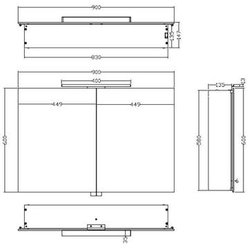 Xellanz Bright Spiegelkast Met LED - 90x60x14cm, Huis en Inrichting, Badkamer | Badkamermeubels, Ophalen of Verzenden, Nieuw