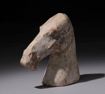 Oud-Chinees, Han-dynastie Terracotta paardenkop - 15.5 cm