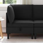 vidaXL Hoeksofa met Opbergruimte Zwart Fluweel, Huis en Inrichting, Banken | Bankstellen, Verzenden, Nieuw, Stof, Minder dan 150 cm