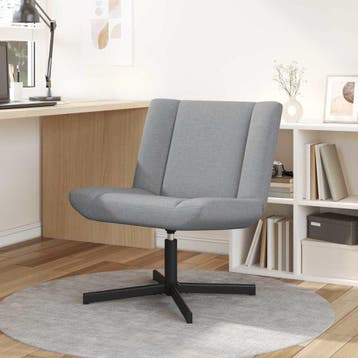vidaXL Draaistoel Lichtgrijs 63 x 75 x 76 cm Stof, Verzenden, Nieuw, Grijs