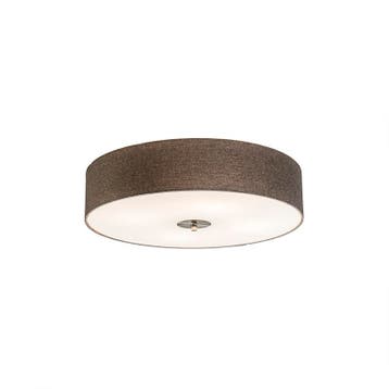 Landelijke plafondlamp taupe 50 cm - Drum Jute, Verzenden, Nieuw