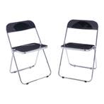 Klapstoel set van 2 Pornainen 74x46x47 cm zwart [en.casa], Huis en Inrichting, Stoelen, Verzenden, Nieuw
