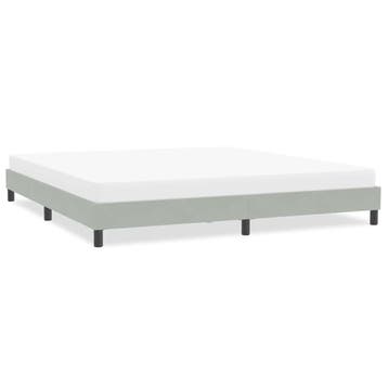 vidaXL Bedframe zonder matras 200x220 cm fluweel lichtgrijs, Verzenden, Nieuw, Tweepersoons, Stof