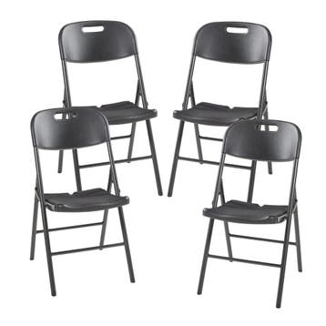 Klapstoel Ljusnarsberg set van 4 tuinstoelen 87x46x53 cm zwa, Verzenden, Nieuw