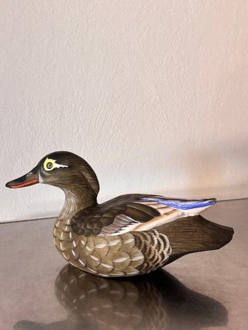 Lokeend - North American Folk Art Duck Decoy – Hand-Carved &, Antiek en Kunst