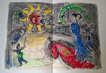 Marc Chagall (1887-1985) - Le cheval rouge + LAcrobat Vert