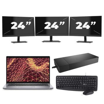 Dell Latitude 7330 -   i5-12e 16GB  - 256GB  + 3x 24 inch, Qwerty, Verzenden, 13 inch, Refurbished