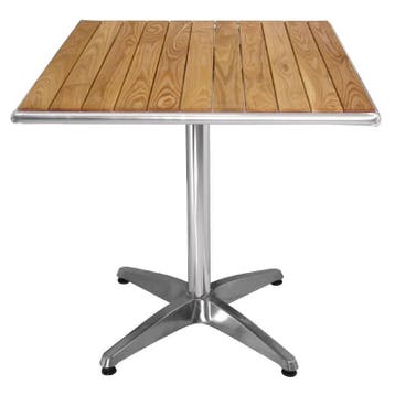 Horeca Terras Tafel met houten blad 70x70 cm, Verzenden, Nieuw in verpakking