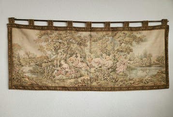 Ländlich-romantische Gallant-Szene Gartenlandschaft in