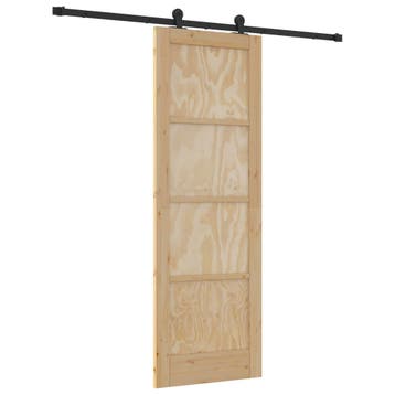 vidaXL Schuifdeur 73,5 x 211 cm Bewerkt hout Naturel en, Verzenden, Nieuw