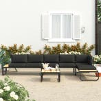 vidaXL 4-delige Tuinhoekbankenset met kussens aluminium en, Verzenden, Nieuw, Overige materialen