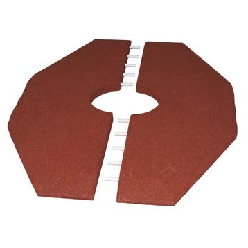 Rubbertegels voor wipkip - 90 x 129 cm - 50 mm dik - Rood, Tuin en Terras, Tegels en Klinkers, Verzenden, Nieuw