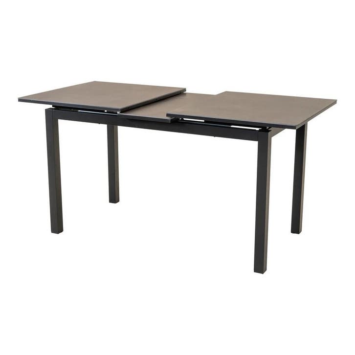Lagos-uittrektafel 130/160x75 cm - matt antraciet, Huis en Inrichting, Stoelen, Nieuw, Ophalen of Verzenden