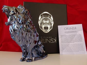 Richard Orlinski (1966) - Roaring Lion Spirit (petrol, Antiek en Kunst