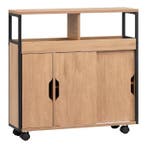 Industriële Badkamerkast 70×70×20 cm met Wielen & Deuren, Verzenden, Nieuw