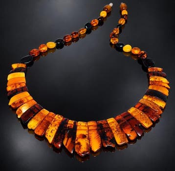 Amber Vintage natuurlijke Baltische amber ketting (collier)-