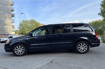 Grand Voyager 3.8i AutTown Country 7p M2009 Tv Leer Inr Mog, Auto's, Chrysler, Euro 5, Gebruikt, Zwart, Grand Voyager