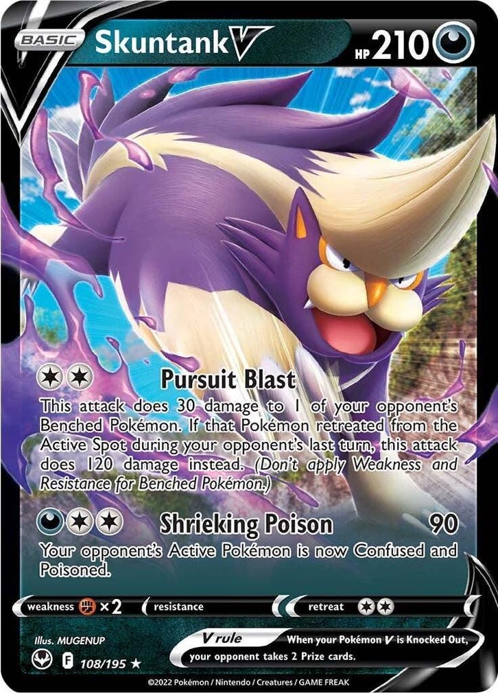 Skuntank V #108, Hobby en Vrije tijd, Verzamelkaartspellen | Pokémon, Nieuw, Ophalen of Verzenden