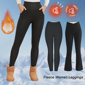 Dames Fleece Leggings - Hoge Taille, Thermo, Flared Model vo, Kleding | Dames, Verzenden, Nieuw