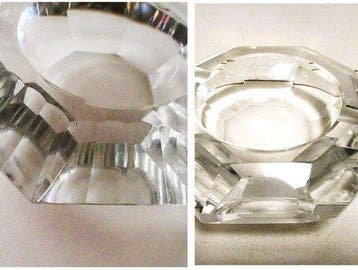 Zonder minimumprijs - Asbak (2) - Kristal - 8-hoekig, Verzamelen, Nieuw