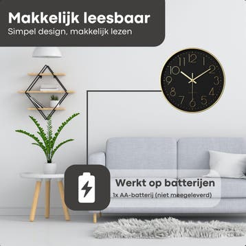 Tyme Wandklok Modern - Goed leesbaar - Stille 30cm Klok -, Ophalen of Verzenden, Zo goed als nieuw