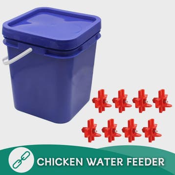 Automatische Kippen Drinkbak 10L met 8 Voerbakjes - Zelfvull, Dieren en Toebehoren, Verzenden, Nieuw