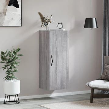 vidaXL Wandkast 34,5x34x90 cm bewerkt hout grijs sonoma, Minder dan 50 cm, Verzenden, Nieuw, Minder dan 100 cm